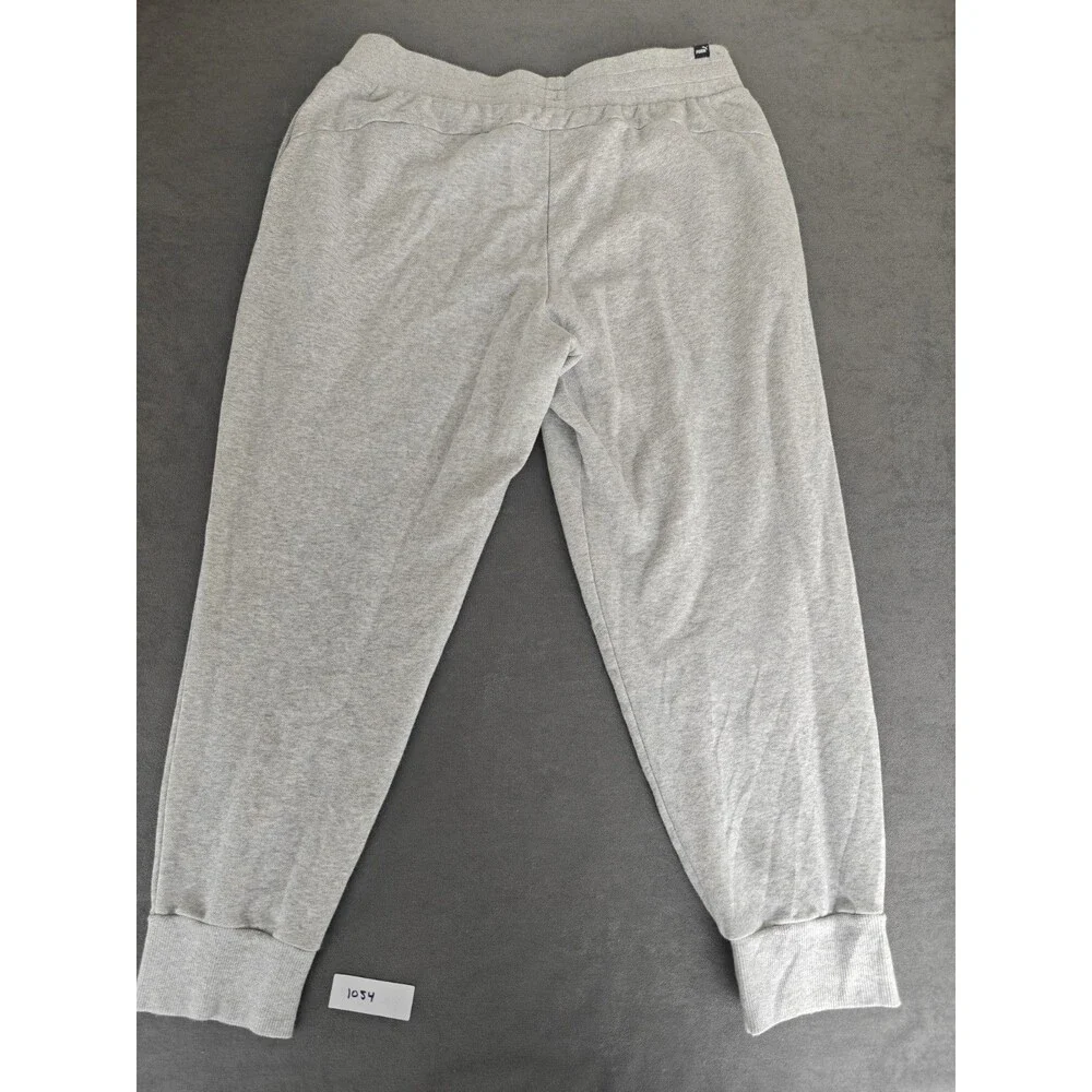 Puma Men's Gray Fleece Jogger Sweatpants Logo Pocket XL